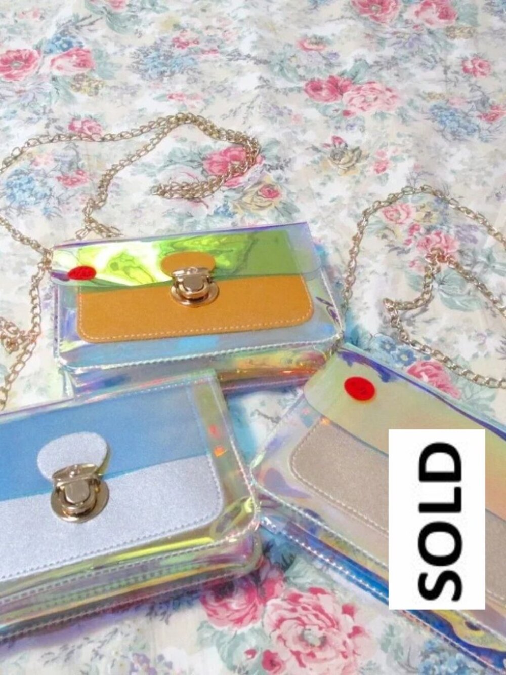 A136-NEW Transparent Jelly Chain Strap Crossbody- 3 colors to choose from